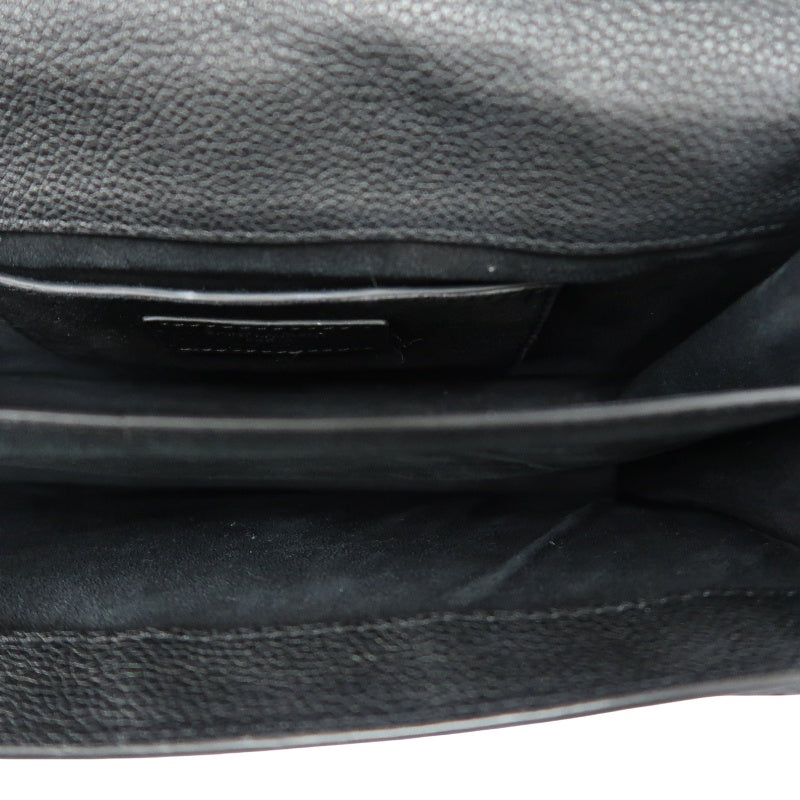 YSL Saint Laurent Sunset Shoulder Bag Calfskin Black Silver Hardware