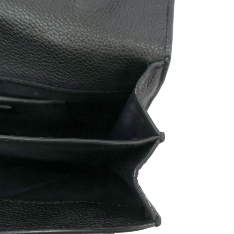 YSL Saint Laurent Sunset Shoulder Bag Calfskin Black Silver Hardware