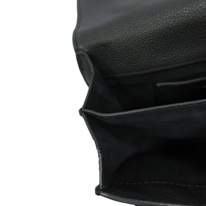 YSL Saint Laurent Sunset Shoulder Bag Calfskin Black Silver Hardware