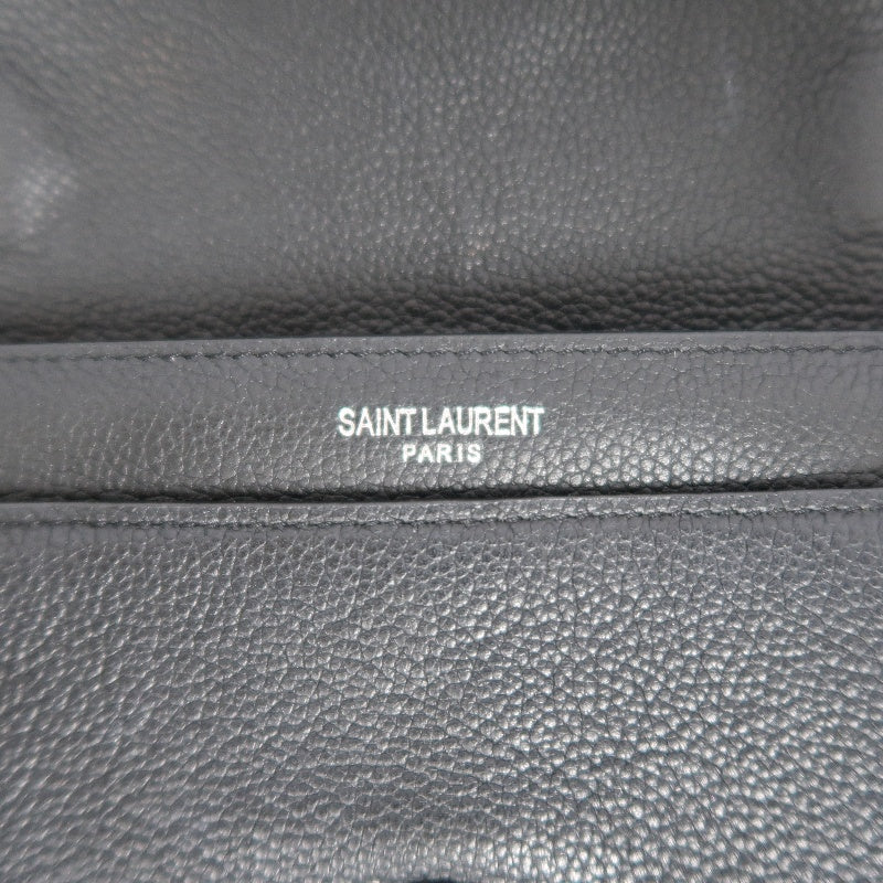 YSL Saint Laurent Sunset Shoulder Bag Calfskin Black Silver Hardware
