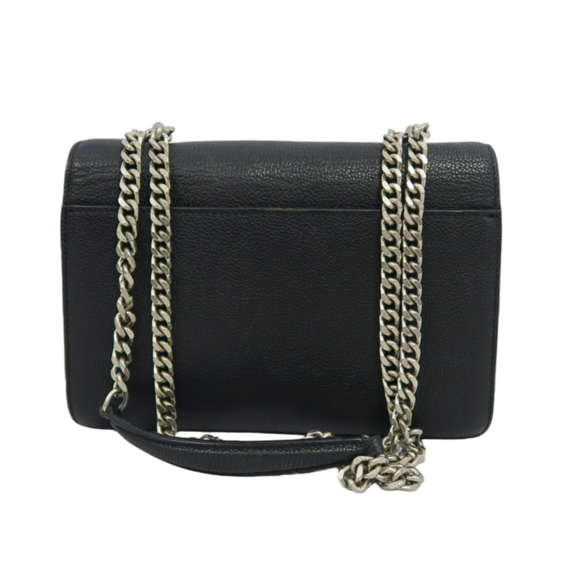 YSL Saint Laurent Sunset Shoulder Bag Calfskin Black Silver Hardware