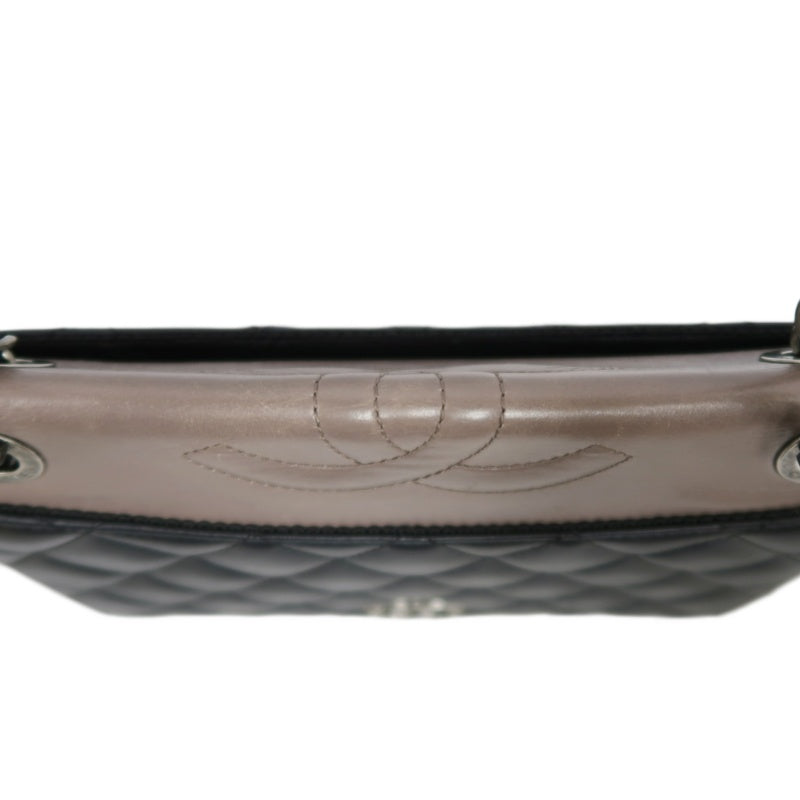 CHANEL Matelassé Shoulder Bag Lambskin Black/Pink Silver Hardware