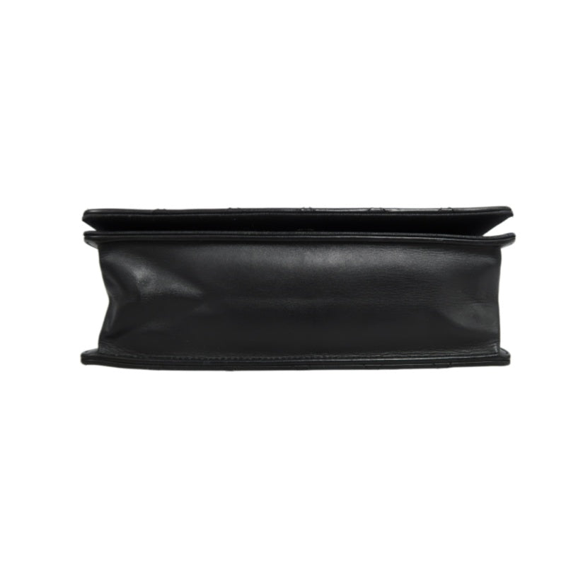 CHANEL Matelassé Shoulder Bag Lambskin Black/Pink Silver Hardware