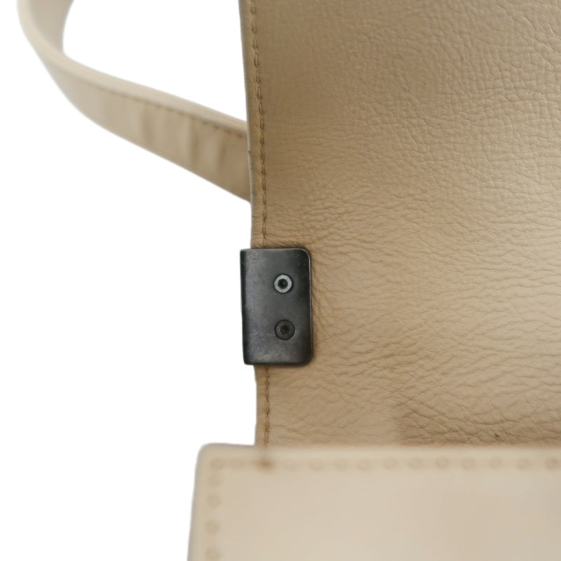 CHANEL Boy Leboy Shoulder Bag Calfskin Beige Silver Hardware