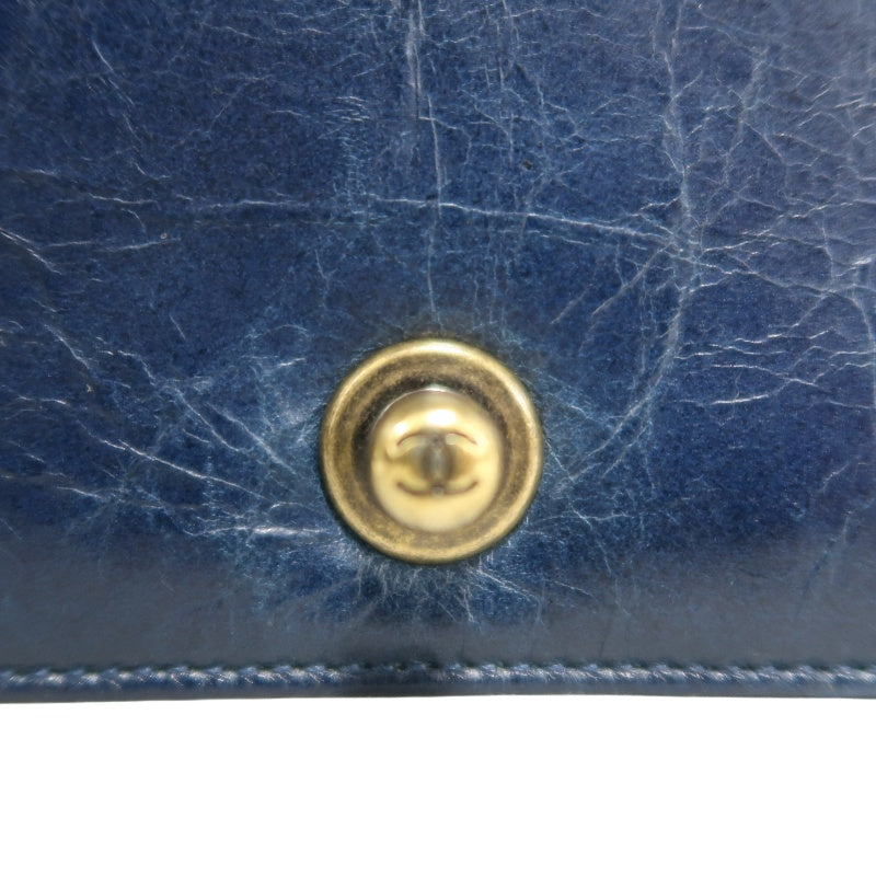 CHANEL Boy Quilted Lambskin Shoulder Bag Navy Gold Hardware