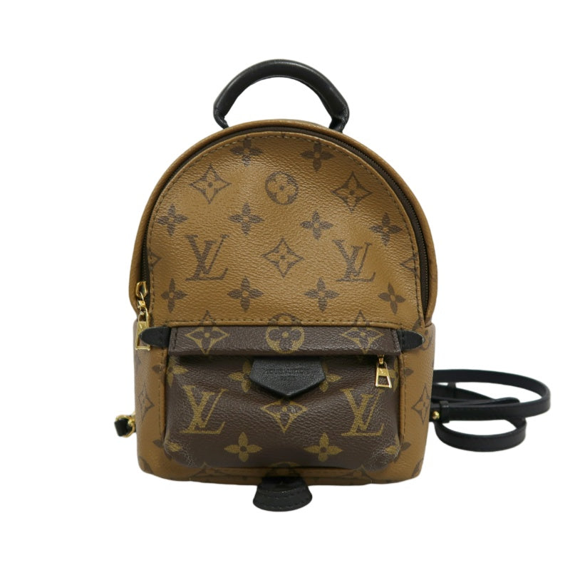 LOUIS VUITTON Reverse Monogram Palm Springs Pvc Backpack Brown Yellow Gold Hardware