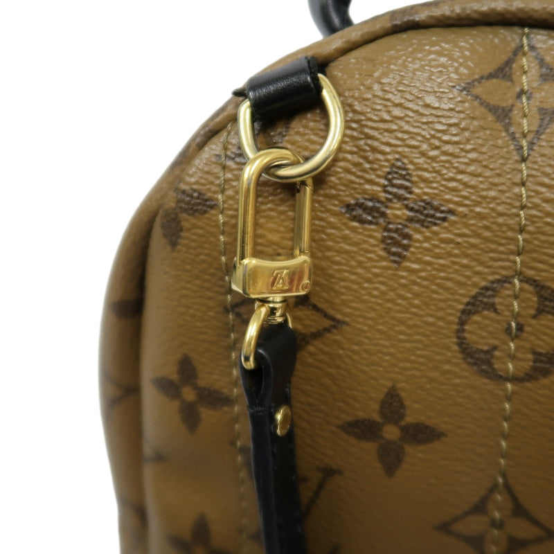 LOUIS VUITTON Reverse Monogram Palm Springs Pvc Backpack Brown Yellow Gold Hardware