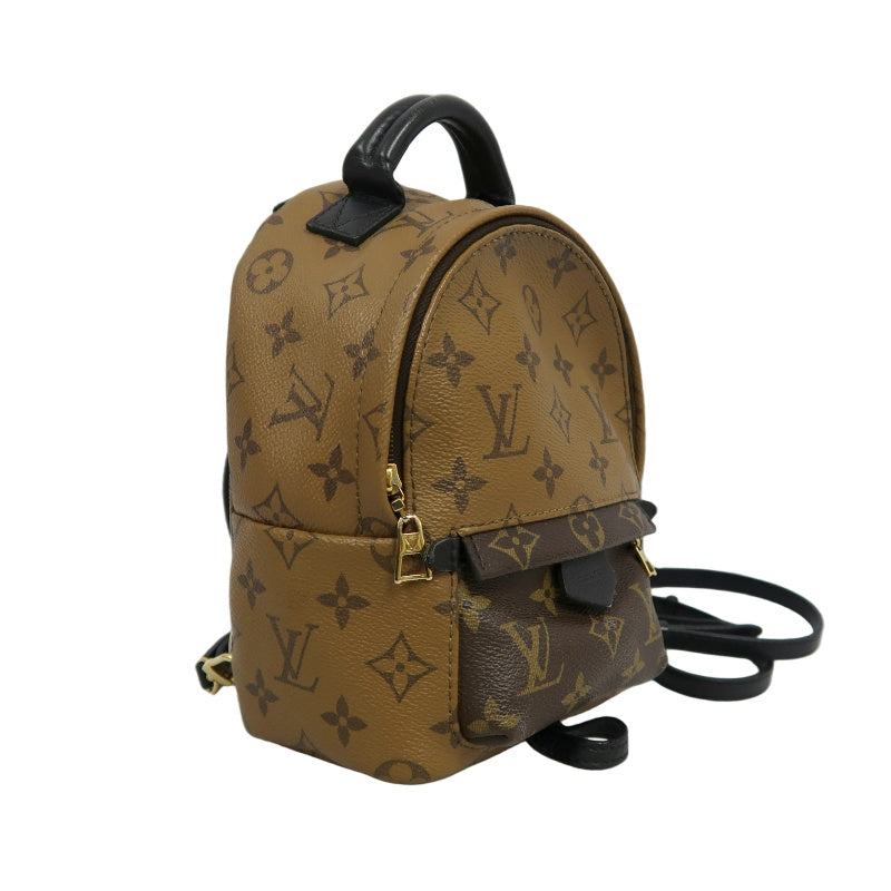 LOUIS VUITTON Reverse Monogram Palm Springs Pvc Backpack Brown Yellow Gold Hardware