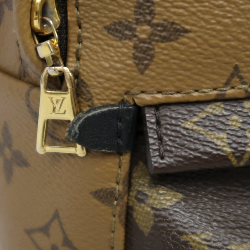 LOUIS VUITTON Reverse Monogram Palm Springs Pvc Backpack Brown Yellow Gold Hardware
