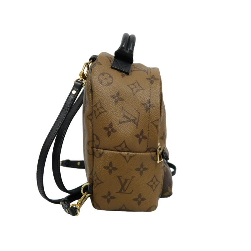 LOUIS VUITTON Reverse Monogram Palm Springs Pvc Backpack Brown Yellow Gold Hardware