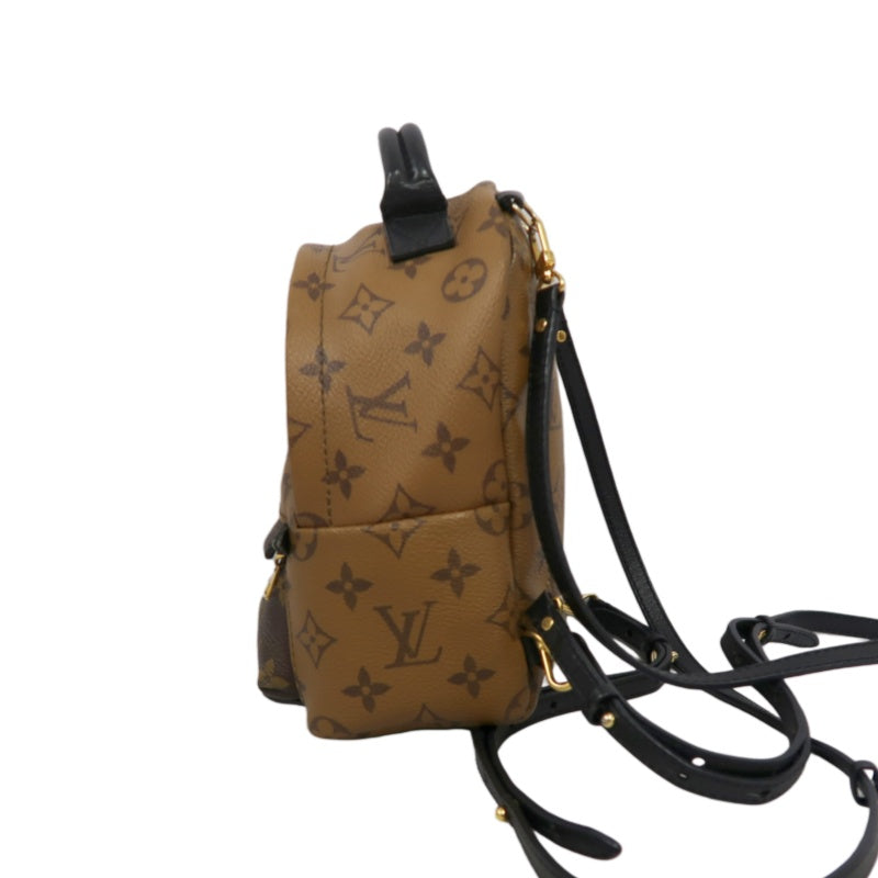 LOUIS VUITTON Reverse Monogram Palm Springs Pvc Backpack Brown Yellow Gold Hardware