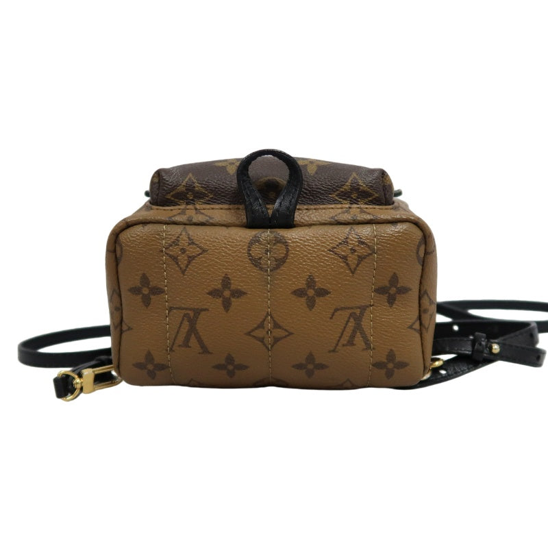 LOUIS VUITTON Reverse Monogram Palm Springs Pvc Backpack Brown Yellow Gold Hardware