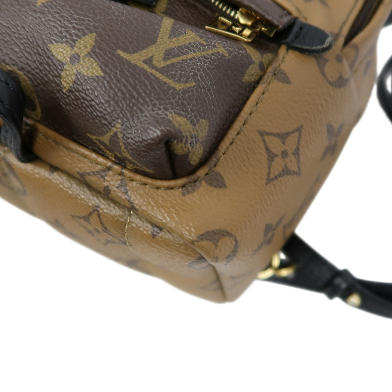 LOUIS VUITTON Reverse Monogram Palm Springs Pvc Backpack Brown Yellow Gold Hardware
