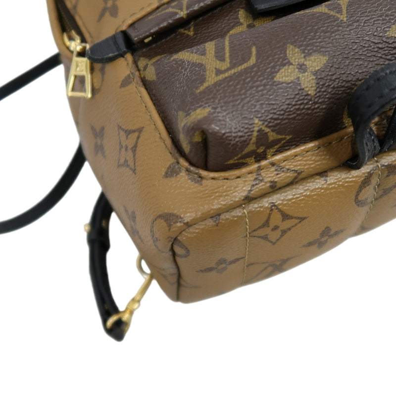 LOUIS VUITTON Reverse Monogram Palm Springs Pvc Backpack Brown Yellow Gold Hardware