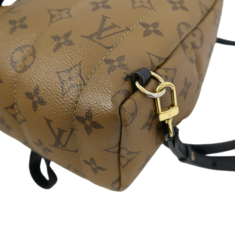 LOUIS VUITTON Reverse Monogram Palm Springs Pvc Backpack Brown Yellow Gold Hardware