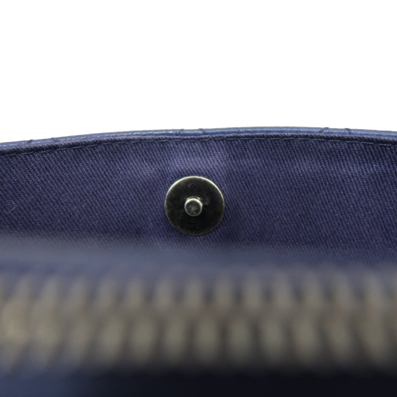 CHANEL Matelasse Calfskin Tote Shoulder Bag Blue Silver Hardware