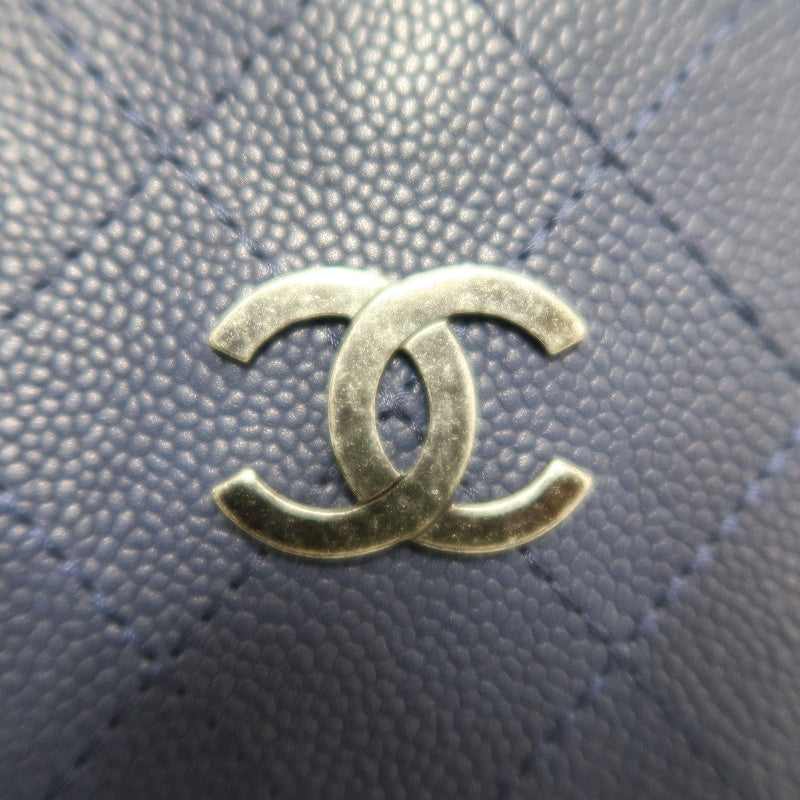 CHANEL Matelasse Calfskin Tote Shoulder Bag Blue Silver Hardware