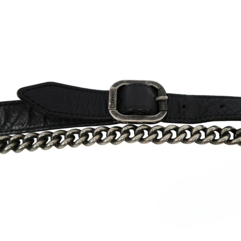 CHANEL Matelasse Lambskin Shoulder Bag Black Gold Hardware