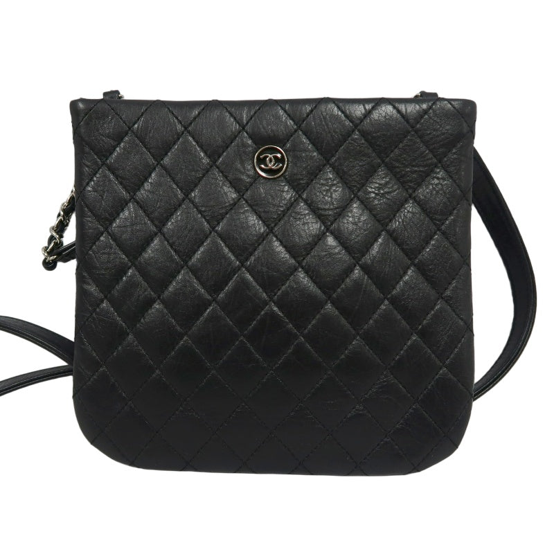 CHANEL Matelasse Lambskin Shoulder Bag Black
