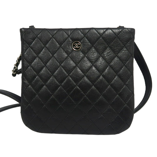 CHANEL Matelasse Lambskin Shoulder Bag Black