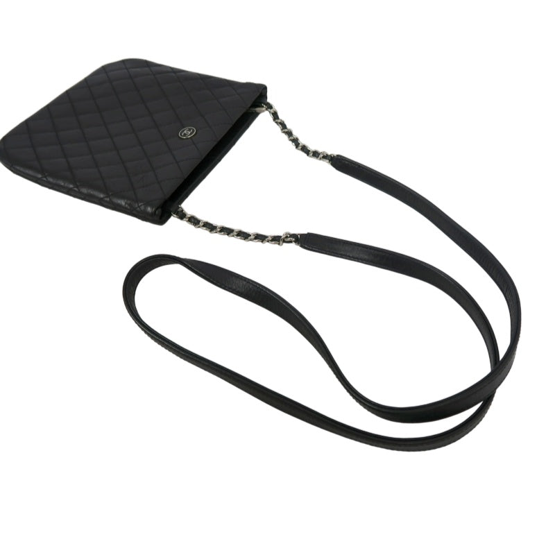 CHANEL Matelasse Lambskin Shoulder Bag Black
