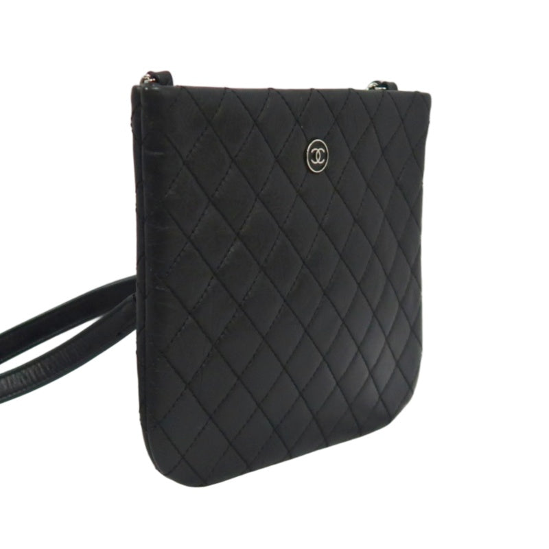 CHANEL Matelasse Lambskin Shoulder Bag Black