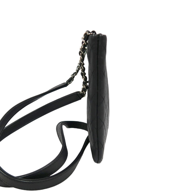 CHANEL Matelasse Lambskin Shoulder Bag Black