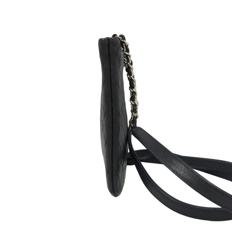 CHANEL Matelasse Lambskin Shoulder Bag Black