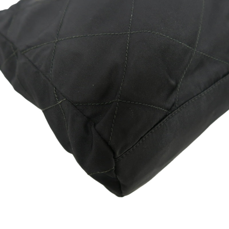 PRADA Nylon Shoulder Bag Black Gold Hardware
