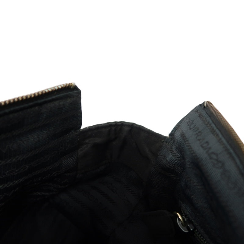 PRADA Nylon Shoulder Bag Black Gold Hardware