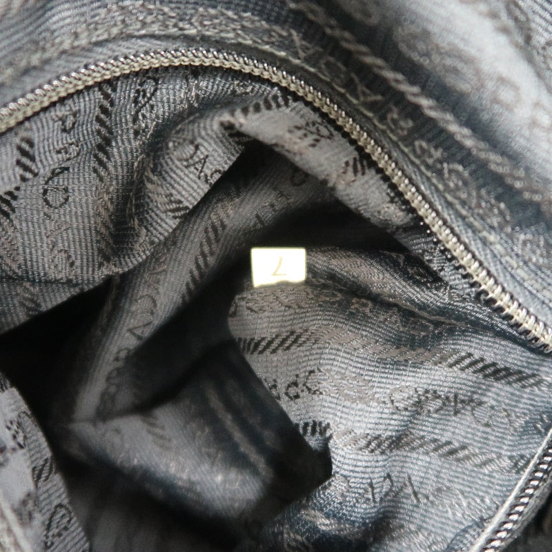 PRADA Nylon Shoulder Bag Black Gold Hardware