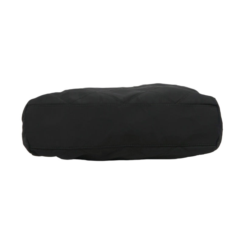 PRADA Nylon Shoulder Bag Black Gold Hardware