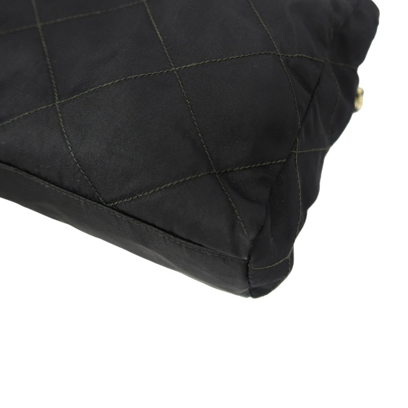 PRADA Nylon Shoulder Bag Black Gold Hardware