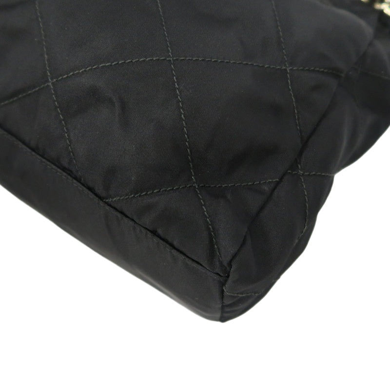 PRADA Nylon Shoulder Bag Black Gold Hardware