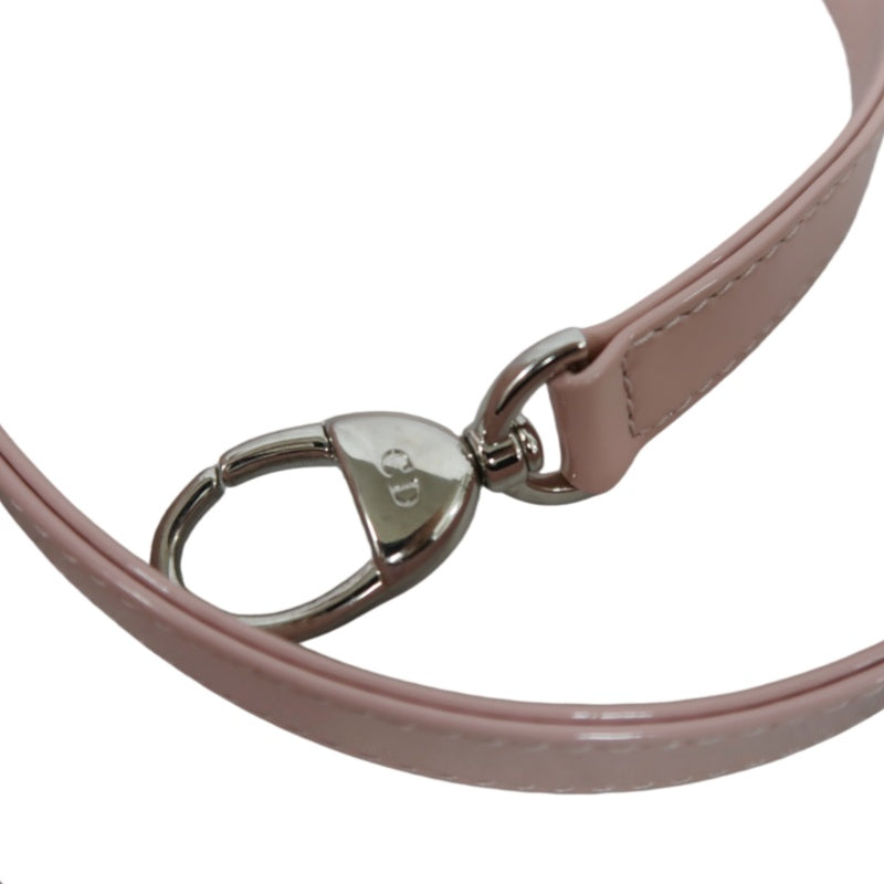 DIOR Cannage Lady Dior Lambskin Handbag Pink Silver Hardware With Shoulder Strap