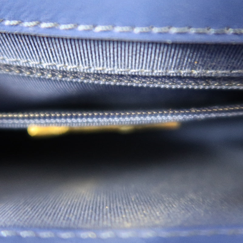 CHANEL Matelasse Lambskin Flap Shoulder Bag Blue Gold Hardware