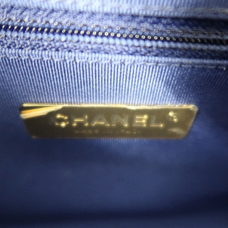 CHANEL Matelasse Lambskin Flap Shoulder Bag Blue Gold Hardware