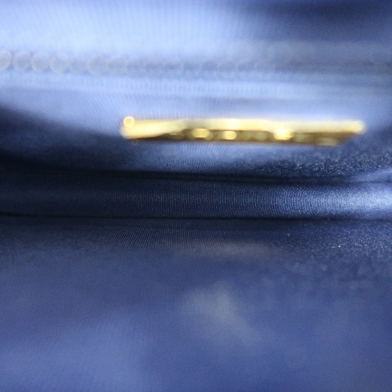 CHANEL Matelasse Lambskin Flap Shoulder Bag Blue Gold Hardware
