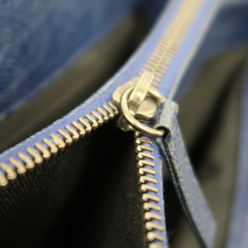CHANEL Matelasse Calfskin Tote Shoulder Bag Navy Blue Silver Hardware