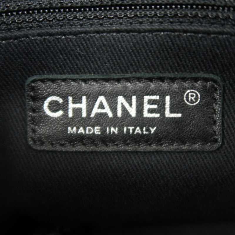 CHANEL Matelasse Calfskin Tote Shoulder Bag Navy Blue Silver Hardware