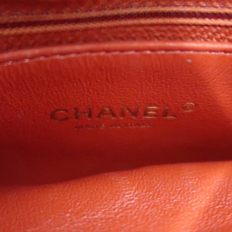 CHANEL Chevron Calfskin Envelope Shoulder Bag Red Gold Hardware