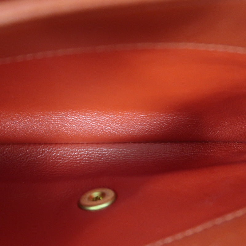 CHANEL Chevron Calfskin Envelope Shoulder Bag Red Gold Hardware