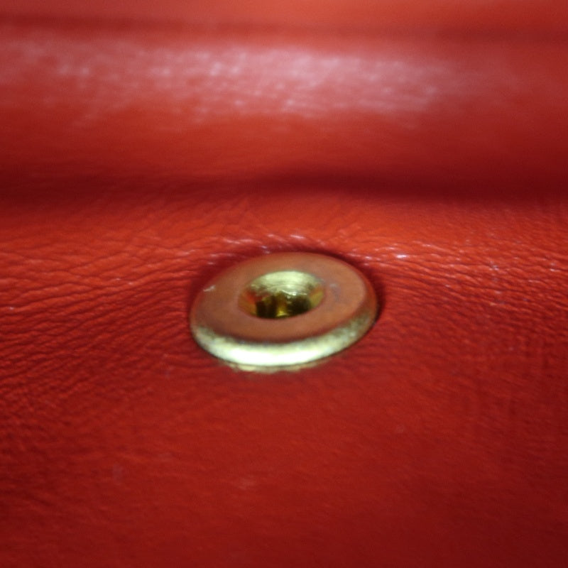 CHANEL Chevron Calfskin Envelope Shoulder Bag Red Gold Hardware