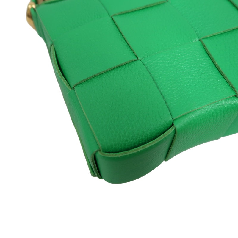 BOTTEGA VENETA Intreccio Cassette Calfskin Shoulder Bag Green