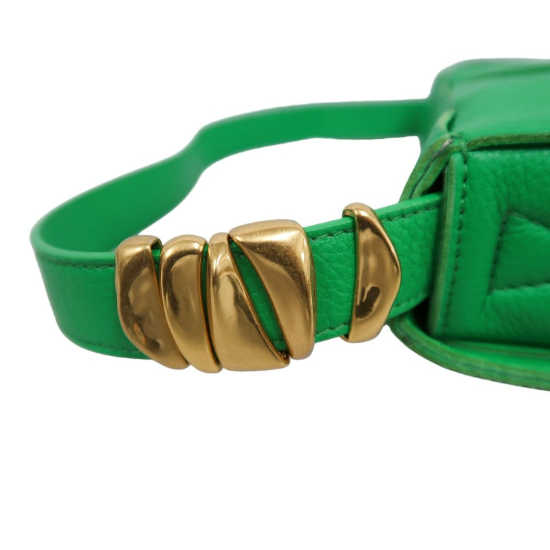 BOTTEGA VENETA Intreccio Cassette Calfskin Shoulder Bag Green