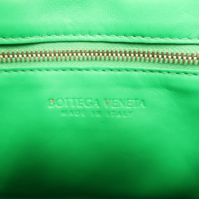 BOTTEGA VENETA Intreccio Cassette Calfskin Shoulder Bag Green