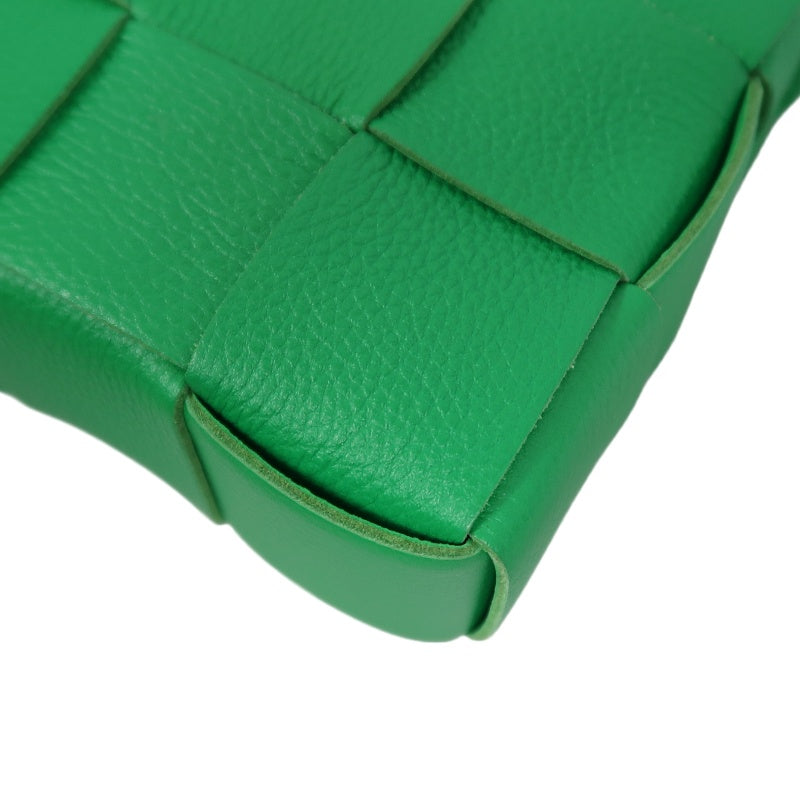 BOTTEGA VENETA Intreccio Cassette Calfskin Shoulder Bag Green