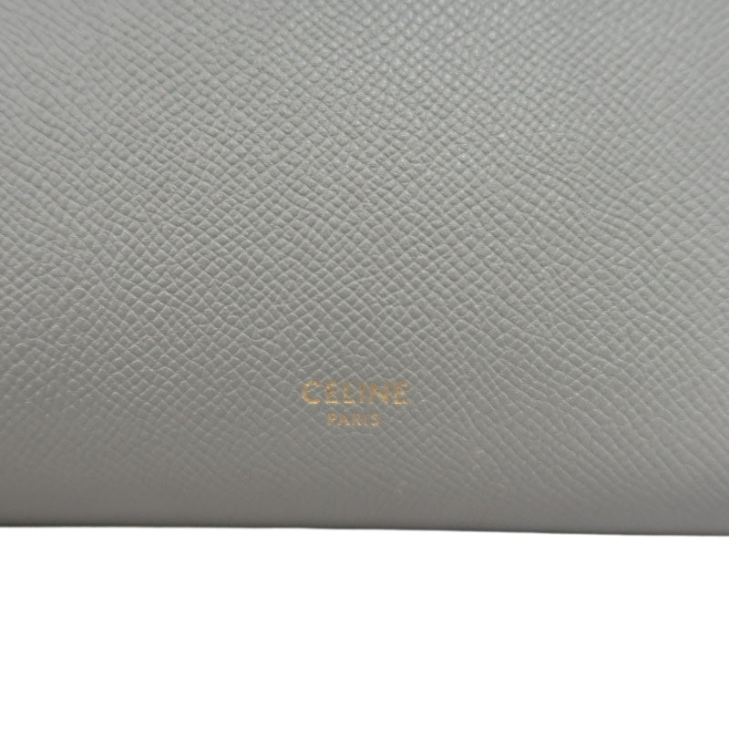CELINE Calfskin Handbag, Grey, Gold Hardware, Includes Shoulder Strap