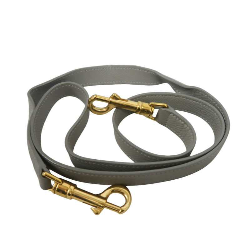 CELINE Calfskin Handbag, Grey, Gold Hardware, Includes Shoulder Strap