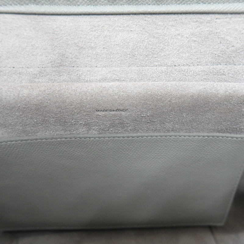CELINE Calfskin Handbag, Grey, Gold Hardware, Includes Shoulder Strap